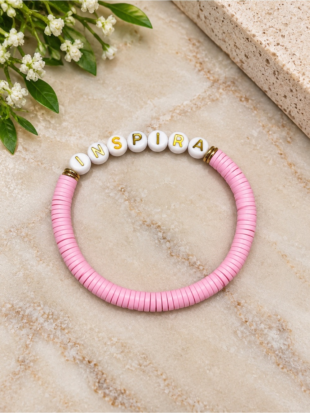 Kids Pink Inspirational Bead Bracelet